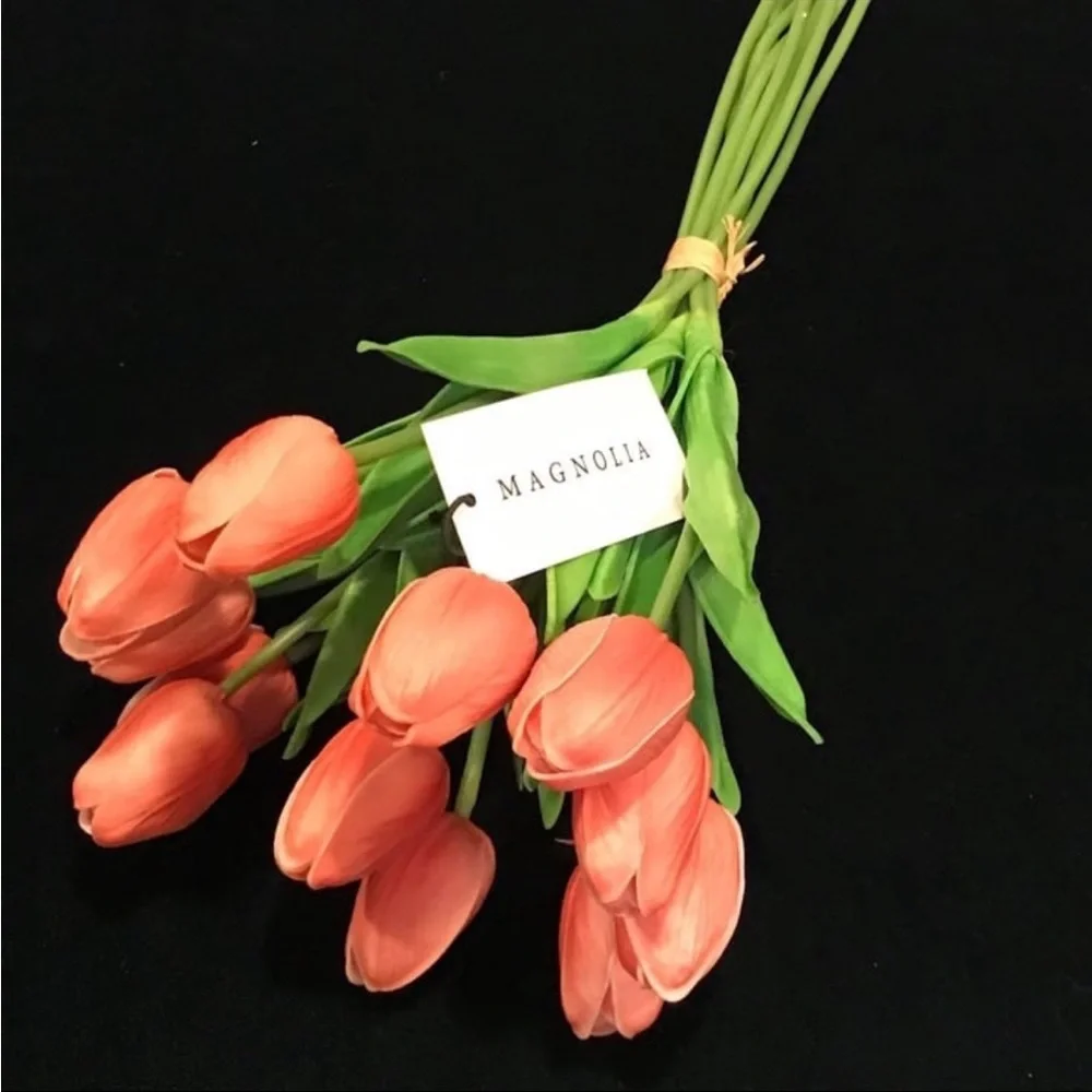✨🌷Faux Real Touch Tulip Bouquet Bundle of 12 Stems Coral - Magnolia
